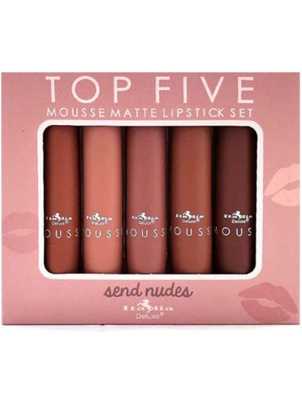 Matte Lipstick Set - Top Five Mousse Shades for Perfect Nude Lips